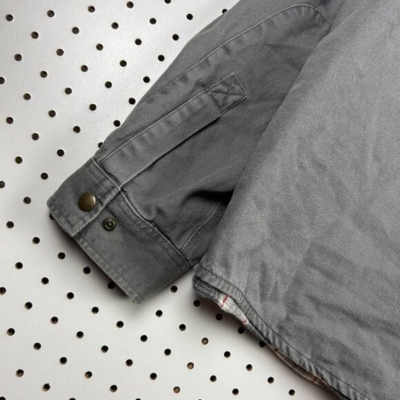 Carhartt Rugged Flex Canvas Fleece Lined Shirt Jacket 2XL Gray Plaid 100590 Logo - Picture 5 of 9